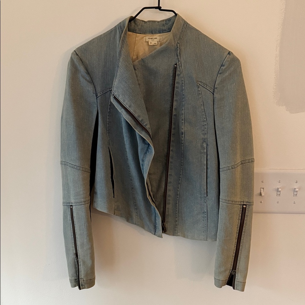 Helmut Lang Asymmetric Denim Moto Jacket